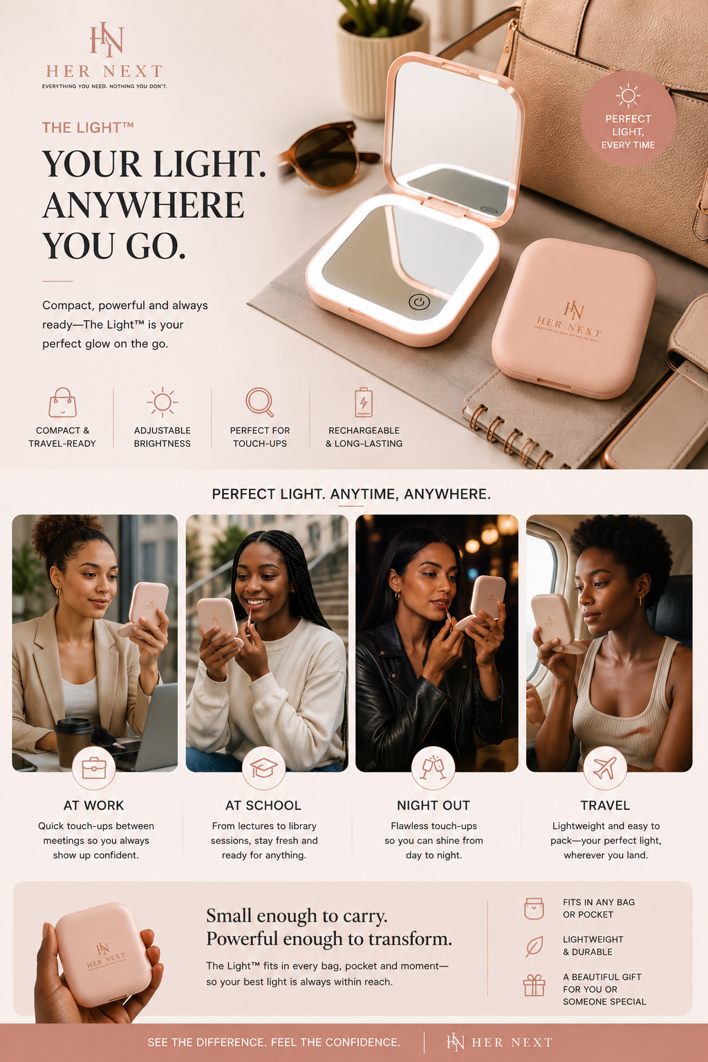 The Light- Compact Travel Mirror